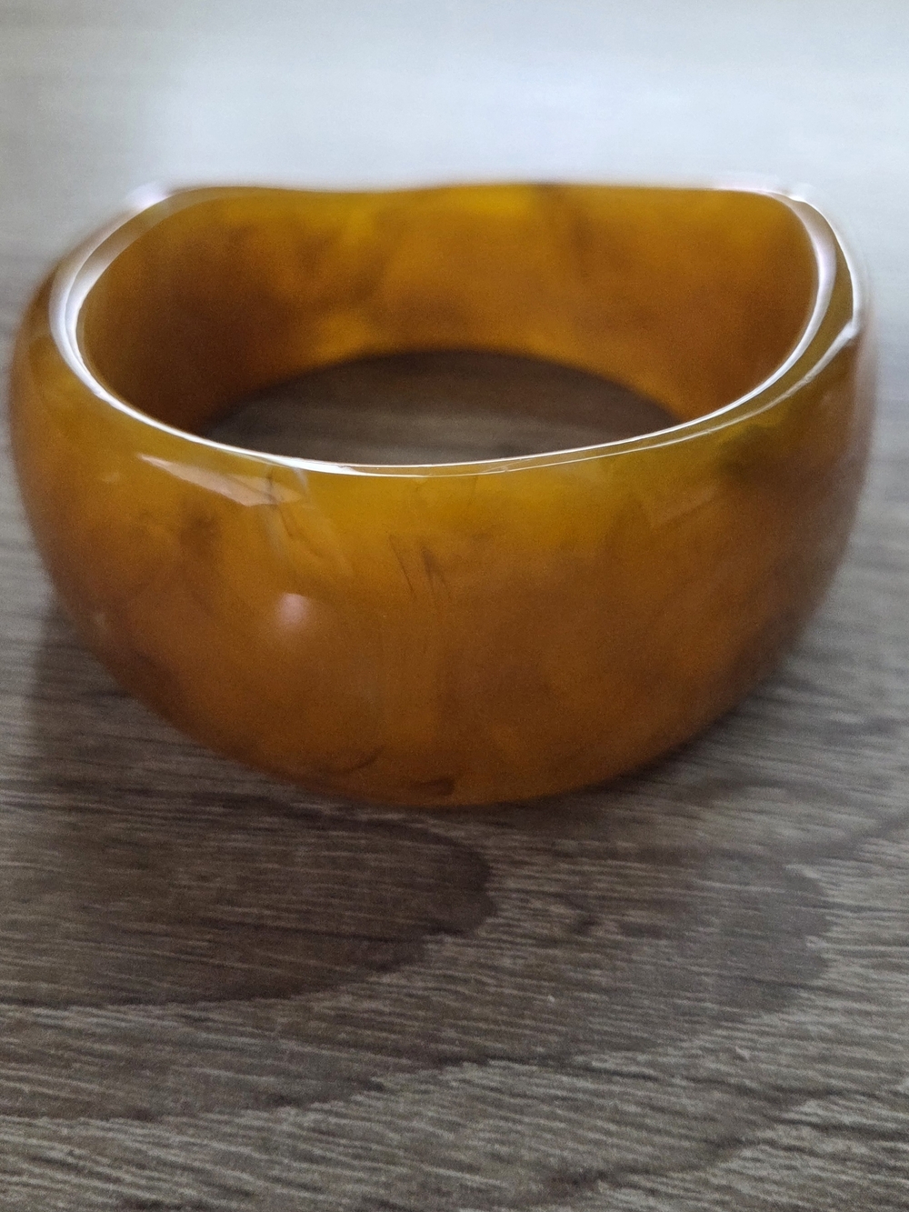 Amber Resin Chunky Bangle Bracelet